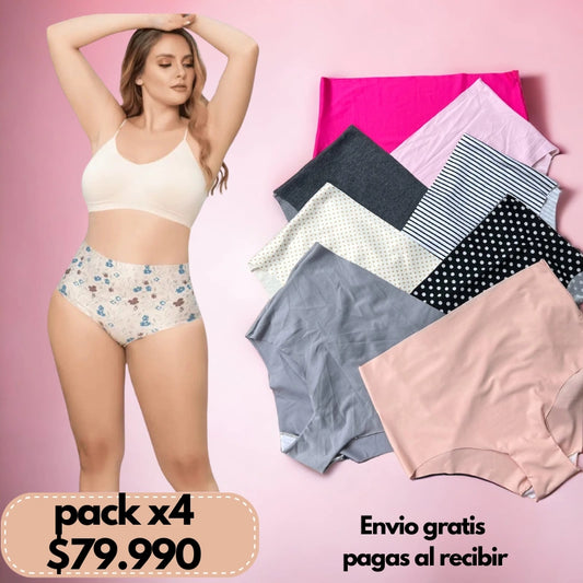 Pantys Alta Comodidad ,invisibles pack 4 unidades